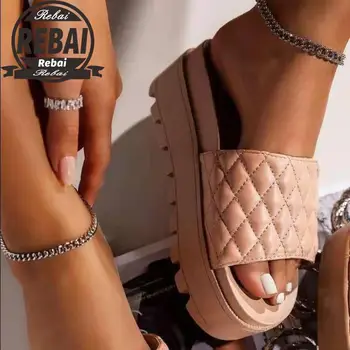 2021 Lete Ženy, Sandále Farbou Otvorené Prst Tkané Sandále Vonkajšie Pláže Topánky Plus Veľkosť 35-43 Zapatillas Mujer Casa Hot