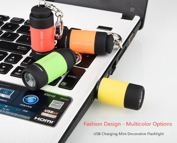 LED Mini Svetlo USB Nabíjateľné Baterky Lampy Vreckové Keychain Pochodeň Vonkajšie Nástroje Ultra svetlé 0,3 w 5mm LED Nočné svetlo Šport