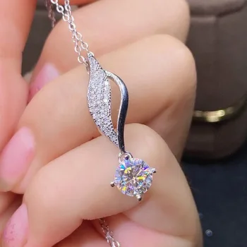 Jednoduché 925 Sterling Silver Geometrické Rez Šumivé Diamantový Náhrdelník Prívesok pre Ženy, Svadobné Šperky, Zásnubné strieborný náhrdelník