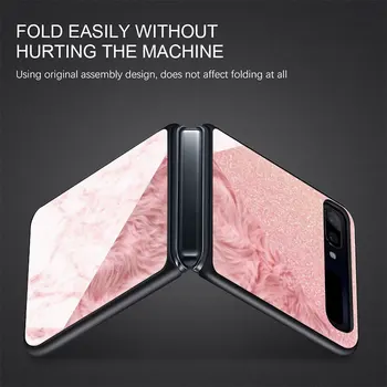Rose Gold Ružový Lesk Telefón puzdro pre Samsung Galaxy Z Flip 5G Black Násobne Shell Pevného Shockprooft Segmentované Chrániť Coque