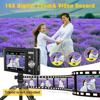 1080P 36.0 Mega Pixelov Digitálny Fotoaparát 16X Digitálny Zoom, LCD Displej, Prenosný Mini Kamery pre Študentov, Mládež