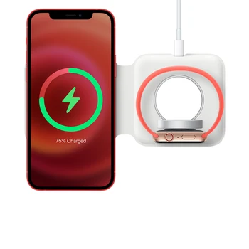 Originálny Apple MagSafe Duo Nabíjačka Telefónov Bezdrôtovú Nabíjačku Magnetické Rýchle Nabitie pre iPhone 8/X/11/12 Pro pre Apple Hodinky/AirPods