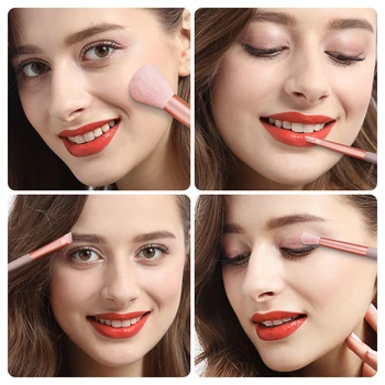 MAANGE Pro Ružová make-up Štetec s Mini Hubky Sady EyeShadow Nadácie Powder Blush Očné linky Rias Krásy tvoria Nástroje Sada