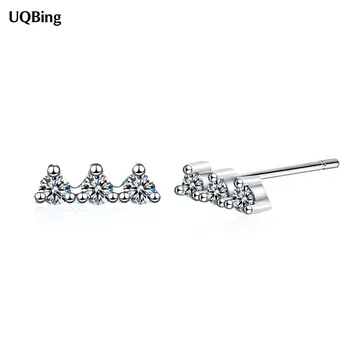 Ručne Vyrobené Line CZ Zirkón Ženy, Svadobné Stud Náušnice 925 Sterling Silver Šperky Pendientes Brincos