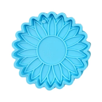 Sun Flower Keychain Epoxidové Živice Formy Krúžok na kľúče Prívesok, Náušnice, Silikónové Formy DIY Remesiel Šperky Odlievanie Nástroj