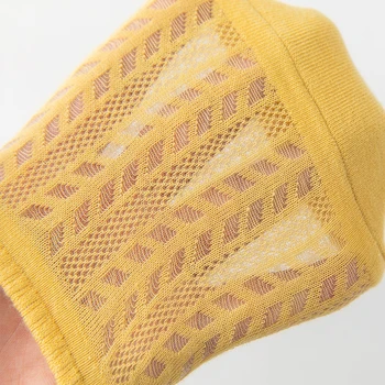 5 Párov Nový Transparentný Bavlna Krátke Ponožky Ženy Lete Duté Z Neviditeľné Pevné Tenké Priedušné Ponožky Non-slip Silicone