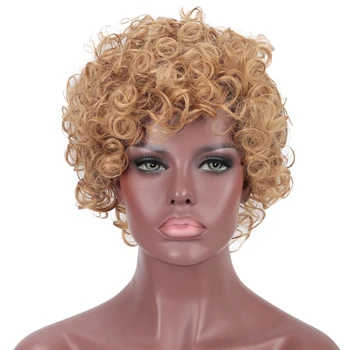 DIFEI Syntetické Krátke Kinky Afro Kučeravé Parochne S Ofinou Na Čierne Ženy Afriky Blondína Cosplay Vysokej Teplote Parochne