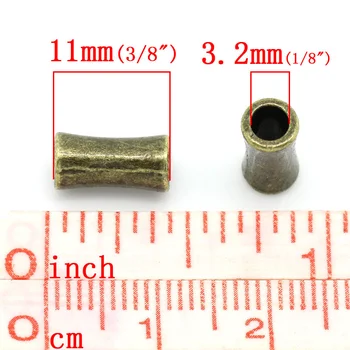 DoreenBeads Dištančné Korálky Stĺpec Antické Bronzové 11 mm x 5 mm( 3/8