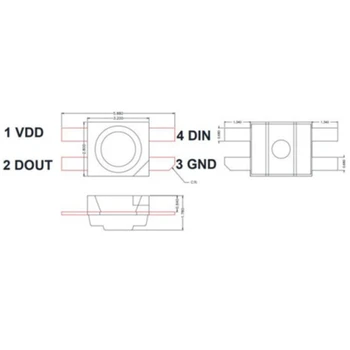 100KS SK6812 MINI-E RGB (Podobné WS2812B) SK6812 3228 SMD Pixelov LED Čip Individuálne Adresovateľné Farebný DC 5V