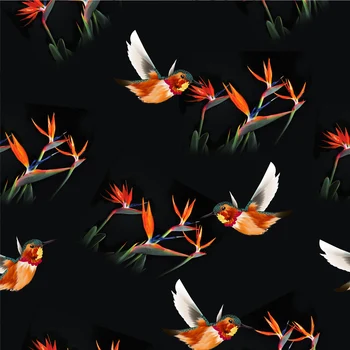 Polyesterové Tkaniny Bird & salix leaf Štýly, Vlastné 3D Digitálna Tlač Tenké Úsek DIY Čalúnenie Tričko posteľná bielizeň Tkaniny Materiál