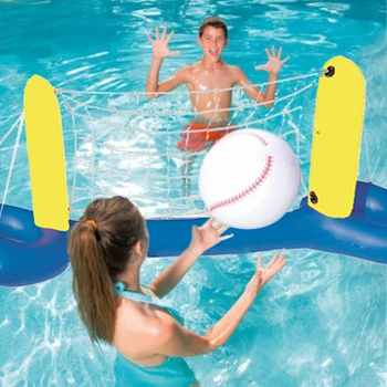Nafukovacie Volejbal Čistý Loptu Nastaviť Plávajúci Vodný Volejbal Hra Pre Dospelých Rodiny, Deti Strany Bazén Hra Vodnej Zábavy Nástroj