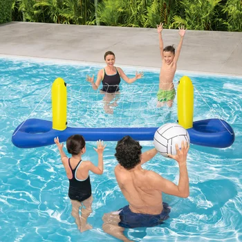 Nafukovacie Volejbal Čistý Loptu Nastaviť Plávajúci Vodný Volejbal Hra Pre Dospelých Rodiny, Deti Strany Bazén Hra Vodnej Zábavy Nástroj