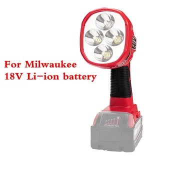 Najnovší Prenosný Reflektor LED Výstražné Svetlo Práce Nočné Lampy Baterky Baterky ručné svietidlo pre Milwaukee 18V M18 Li-ion Batéria