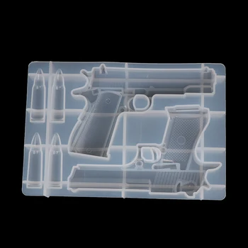 DIY Crystal Epoxidové Živice Formy Pištole Tvar Živice Formy 3D Pištoľ Hračka Silikónové Formy
