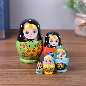 1 Nastavte Hniezdenie Bábiky Farby Maľované ruskej Matryoshka Bábika Ručné Remeslá ruskej Hniezdenie Bábiky Baby Hračky Dievča Bábiku veľkoobchod