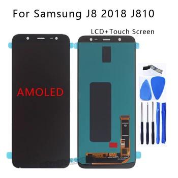 AMOLED Displej Pre Samsung Galaxy J8 2018 J810 LCD Displej Dotykový Displej Digitalizátorom. Montáž Pre Samsung J8 J810F J810 Náhradné