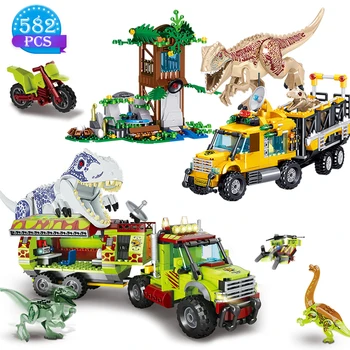 Tvorca Tyrannosaurus Dopravu Nákladných vozidiel Model Slávny Film Jurský Sveta Dinosaurov Stavebné Bloky, detské Hračky Narodeninám