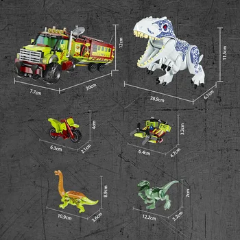 Tvorca Tyrannosaurus Dopravu Nákladných vozidiel Model Slávny Film Jurský Sveta Dinosaurov Stavebné Bloky, detské Hračky Narodeninám