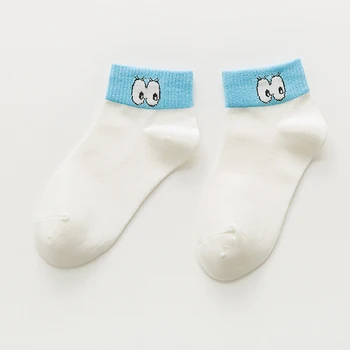 Nové Jeseň Ponožky Ženy Bavlna Veľké Oči Dámy Ponožky Osobnosti kórejský Štýl Loď Ponožky Priedušná a Pohodlné Veľkoobchod