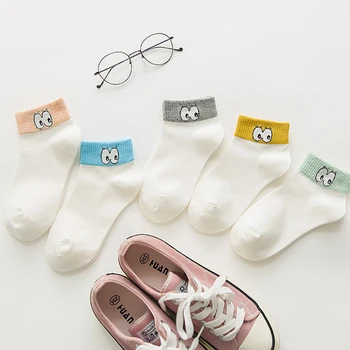 Nové Jeseň Ponožky Ženy Bavlna Veľké Oči Dámy Ponožky Osobnosti kórejský Štýl Loď Ponožky Priedušná a Pohodlné Veľkoobchod