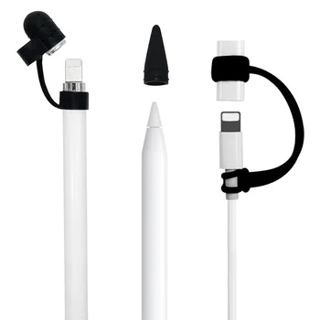 Pre Apple Ceruzka Spp Držiteľ / Nib Kryt / Káblom Adaptéra Postroj pre iPad Pro Ceruzka Silikónové puzdro 3 v 1 Perom príslušenstvo