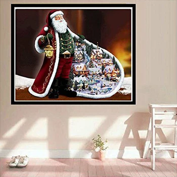 5D Farby S Diamantmi Santa Claus DIY Diamond Maľovanie Mozaiky Vianočné Jeleň Ručné Darček Domova
