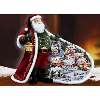 5D Farby S Diamantmi Santa Claus DIY Diamond Maľovanie Mozaiky Vianočné Jeleň Ručné Darček Domova