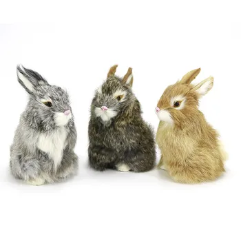 Mini Realistické Roztomilé Plyšové Biele Králiky Veľkonočné Simulácia Plyšový Zajac Bábiky Domáce Dekorácie Darček Kožušiny Realisticky Zvierat Bunny