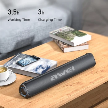 Awei Y333 Vodotesný, Prenosný Bluetooth-kompatibilné Reproduktor Podporuje Hands-Free Hovoru Smart Home Bluetooth-kompatibilné Reproduktor