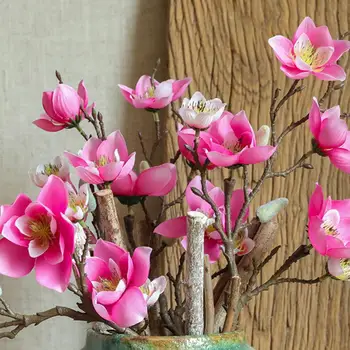 1Pc Umelé Simulácia Sušené kvety Mangnolia Dekorácie Bonsai Svadobné Fáze Strany Záhrade Domova Nový Rok Výrobkov