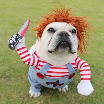 Halloween Pes Kostýmy, Funny Pet Oblečenie Nastaviteľné Psa Cosplay Kostým Sady Novinka Oblečenie Pre Stredne Veľké Psy Buldog Pug