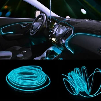 Auto Styling LED Pásy Dekorácie Žiarovka 12V 3 m/5m Pružnej Studenej Drôt Krytý Univerzálny Interiér Auto LED Svetelné Pásy
