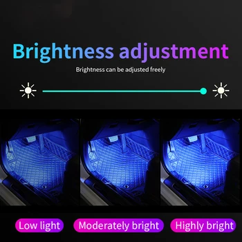 Auto LED Nohy Svetlo Okolitého Lampa S Bluetooth Ovládanie Hudby APP Viaceré Režimy Auto Interiérové Dekoratívne RGB Svetelný Pás Vonkajšie