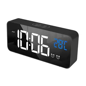 Hudba Budík LED Digitálne Hodiny, 2 Alarmy, Hlasové Ovládanie Spánok Zobrazenie Teploty Reloj Despertador Digital s USB Kábel