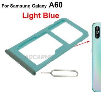 Aocarmo MicroSD Držiteľ Nano Sim Kartu Slot Náhradný Diel Pre Samsung Galaxy A60 A6060