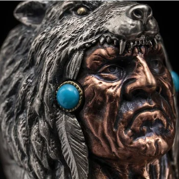 Punk Viking Prstene pre Mužov Egyptský Faraón Vlk Hlavu Divokých Zvierat Krúžok Osobnosti Etnických Dizajn Vintage Šperky Veľkoobchod