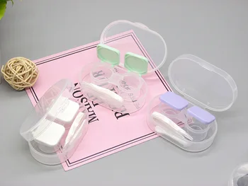 1 Ks Prenosný Mini Kontaktné Šošovky Prípade Ľahko Nosiť Make-Up Krásy Žiak Úložný Box Pinzety Sacie Stick Kontajner Travel Kit