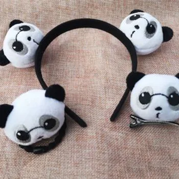 Hot Predaj Krásne Dievčatá Plyšové Panda Hairband Sponky Do Vlasov Elastické Vlasy Kapely Hlavový Most Strany Headdress Pokrývku Hlavy Vlasy Príslušenstvo