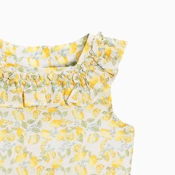 Malý Maven 2021 Letné Šaty pre Dievčatká Žltá Kvetinový Elegantné Oblečenie Šaty Pekná a Pohodlie Detské Šaty