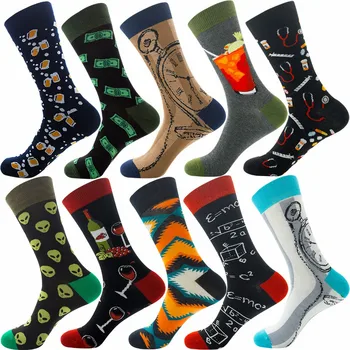 10 Párov Nastaviť Šťastný Ponožky Mužov A Ženy, Olejomaľba Farebné Harajuku Skateboard Žena Bavlna Van Gogh Ponožky