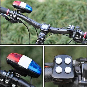 Nové kolo horn svetlá na Bicykel Polícia Svetlo Zadné Svetlo LED blesk režimy 4 Hlasné Sirény Zvuk Trúby Cyklistické Horn Cyklistické Vybavenie