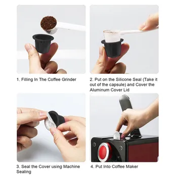 Jednorazové Kávové Kapsule Nespresso pre Kávový Filter s Fólie, Tesnenia Prázdne Kapsule Pod Hliníkovej Fólie Viečka DIY Espresso Káva