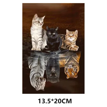 Oblečenie Škvrny Mačky Odraz Tigre Vzor Žehlička Na Škvrny DIY termotransferovú Tlač Samolepky pre Oblečenie, Dekorácie