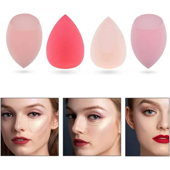 4Pcs/Set Makeup Hubky Mixér Multi-Farebné Tváre Kozmetika Pad Lístkového Nadácie Mäkké Krásy Príslušenstvo Nástroje s Držiak na Okno