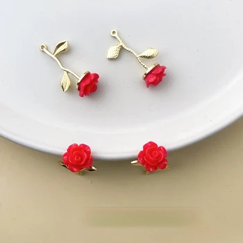 Sladký temperament krásy super víla kravatu troch-dimenzionální rose prívesok DIY náušnice náramok, náhrdelník šperky materiál 6pcs