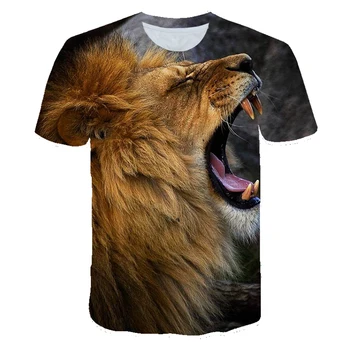 Roztomilý zvierat lev T-shirt 3D Tlač Vzor lete Chlapec A Dievča Deti T-shirt Predaj Hot Vysoká Kvalita Krátky Rukáv Oblečenie