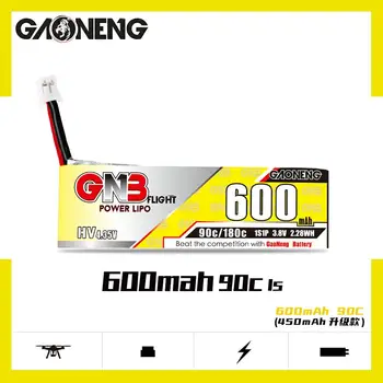 5 KS Gaoneng GNB 1S 600mAh 3.8 V 90C HV 4.35 V ľahkej Lipo Batérie PH2.0 Konektor Pre Emax Tinyhawk Kingkong LDARC FPV Drone