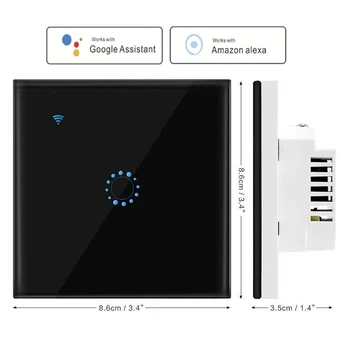 3ks prepínače 3 cesta 1 2 3 gang smart wifi, dotykový spínač podpora Apple siri Kompatibilné domovská stránka Google Ewelink Inteligentný Život APP control