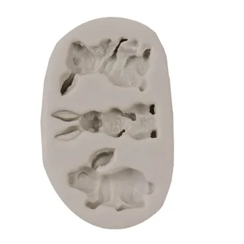 Cartoon Bunny Silikónové Formy Čokoláda Formy 3D Tortu Formy Fondant Pečenie Nástroj Ručne vyrábané Mydlo Omietky Formy Cake Decor Pečivo, Formy