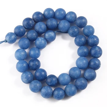 Hlboké Modré Jades Perly Prírodné 6 8 10 mm Kolo Voľné Minerálov Dištančné Korálky pre Šperky, Takže DIY Náramky Neckalces Príslušenstvo